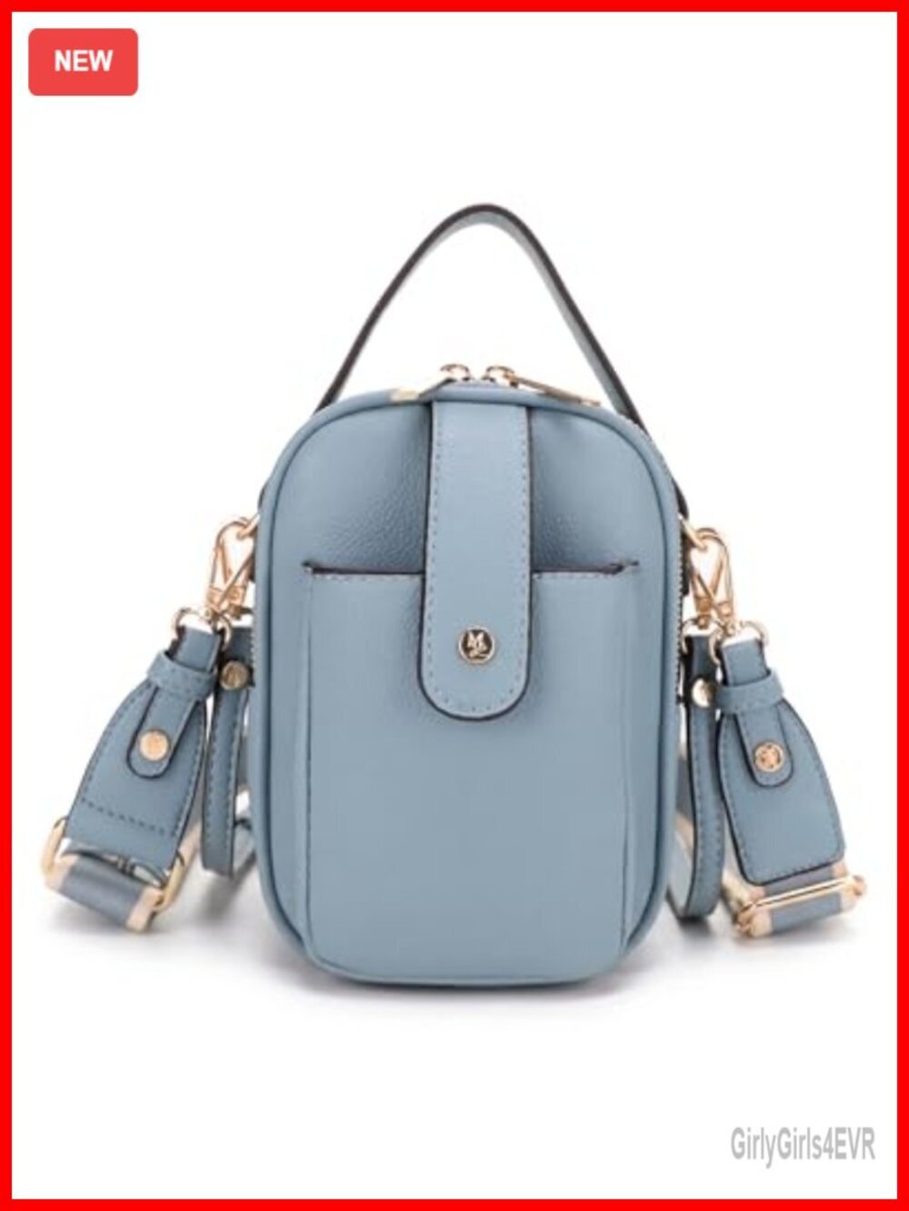 Vegan Leather Multi Compartment Crossbody Bag with Top Handle and Adjustable